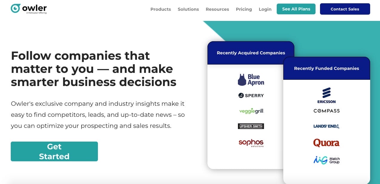 Owler Owler homepage screenshot