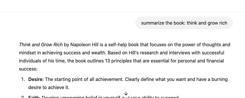 chatgptsummaries ChatGPT prompt to generate book summaries