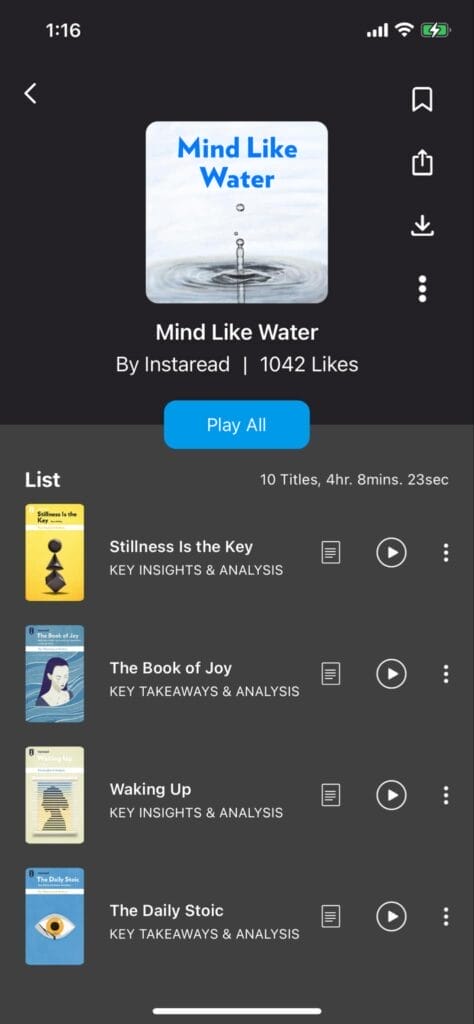 Instaread goal-oriented lists
