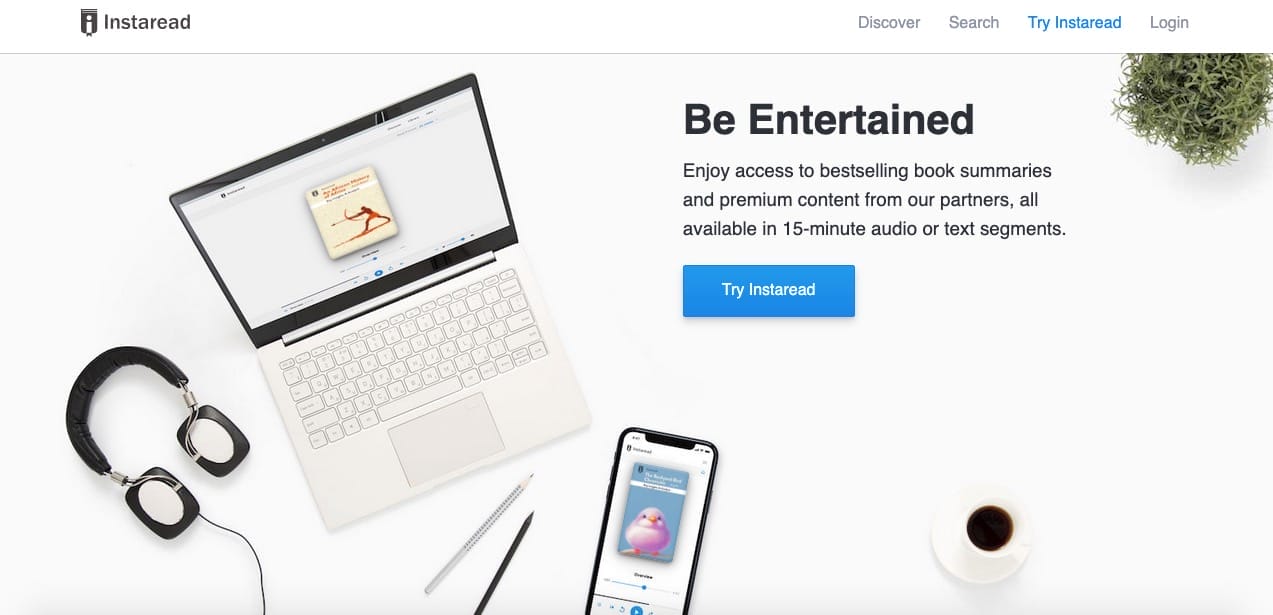 Instaread homepage
