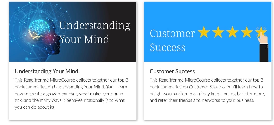 readitfor.me microcourse readitfor.me interface with micro courses