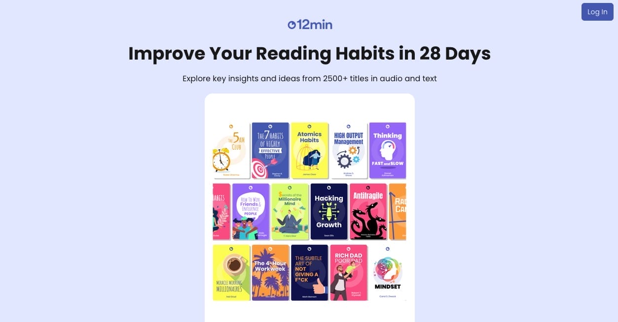 12min book summary cover 12 min book summary app cover